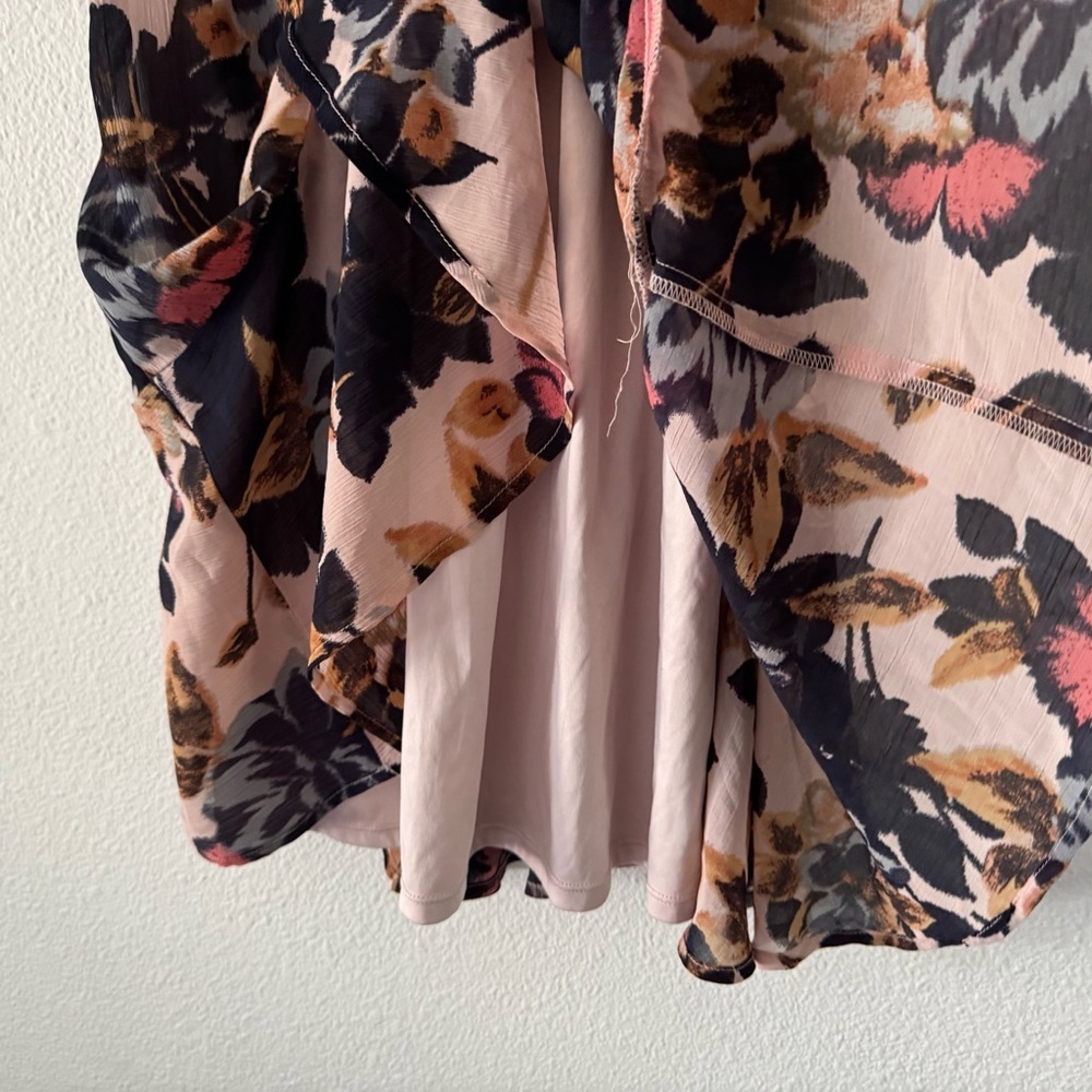 Maurices Vibrant Floral Tie Front Sundress Small Ruffled Boho Playful Breezy - Picture 6 of 16